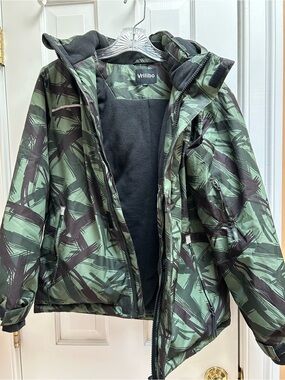 Kids' Fleece Lined Green Camo Insulated Winter Jacket